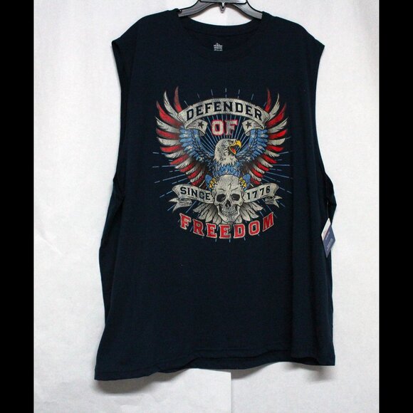 NWT Men's 3XL (54-56) Blue Cove Defender of Freedom Sleeveless Muscle Shirt - Picture 1 of 11